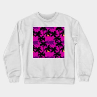 Violet Oasis with Palm Silhouettes Crewneck Sweatshirt